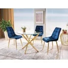 Agis asztal, aranysárga, üveg