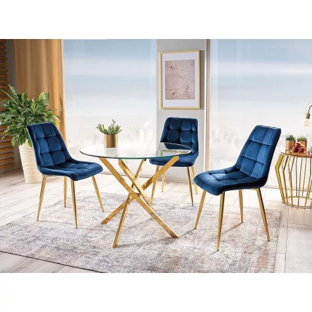 Agis asztal, aranysárga, üveg