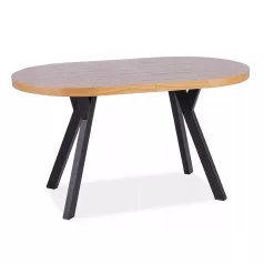 Domingo II asztal, 140X80, fekete, tölgy