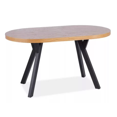Domingo II asztal, 140X80, fekete, tölgy