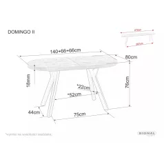 Domingo II asztal, 140X80, fekete, tölgy
