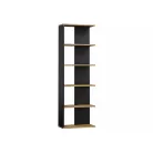 Corner könyvespolc, 60X25, fekete, Wotan tölgy
