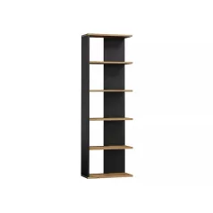 Corner könyvespolc, 60X25, fekete, Wotan tölgy