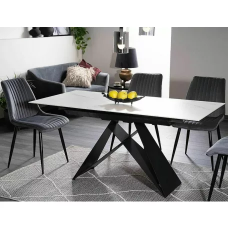 Westin SC asztal, 120X80, fekete, fehér márvány