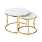 Muse II dohányzóasztal szett, aranysárga, fehér