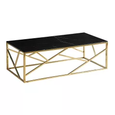 Escada A II dohányzóasztal, 120X60, aranysárga, fekete