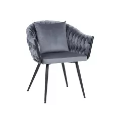 Nuvo bársony szék, fekete, szürke