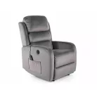 Pegaz M Bársony fotel masszázsfunkcióval, 88X64, szürke