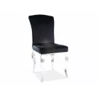 Prince bársony szék, króm, fekete
