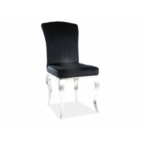 Prince bársony szék, króm, fekete
