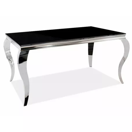 Prince asztal, 150X90, króm, fekete