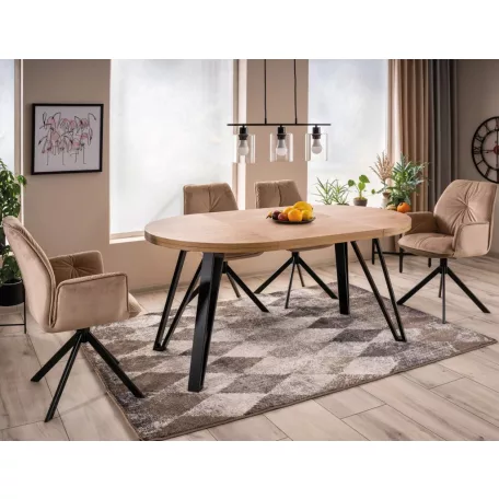 Galaxy asztal, fekete, kézműves tölgy