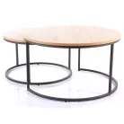 Atlanta III dohányzóasztal szett, fekete, tölgy