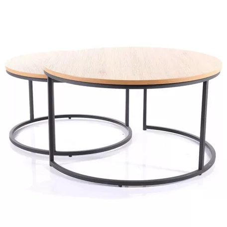 Atlanta III dohányzóasztal szett, fekete, tölgy