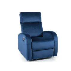 Olimp bársony fotel, 80X72, fekete, tengerészkék