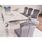 Prince bársony szék, króm, szürke