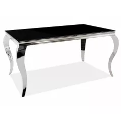Prince asztal, 180X90, króm, fekete