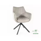 Azalea bársony szék, fekete, világos szürke