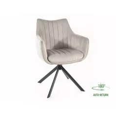 Azalea bársony szék, fekete, világos szürke