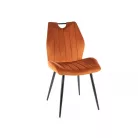 Arco bársony szék, fekete, fahéj