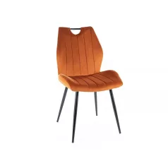 Arco bársony szék, fekete, fahéj