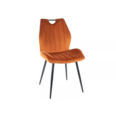 Arco bársony szék, fekete, fahéj