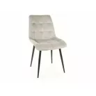 Chic bársonyszék, fekete, világos szürke