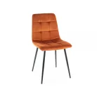 Mila bársony szék, fekete, fahéj