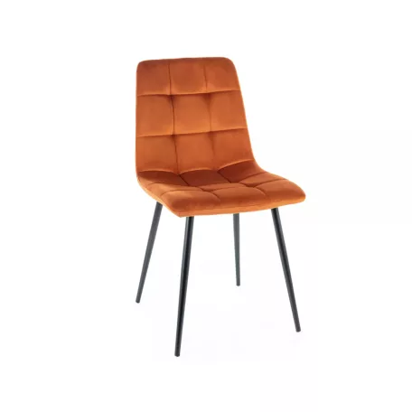 Mila bársony szék, fekete, fahéj