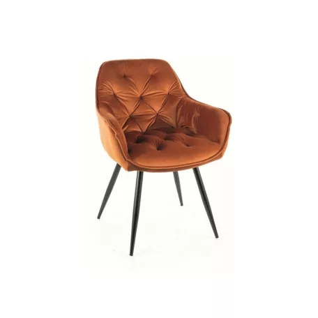 Cherry bársony szék, fekete, fahéj