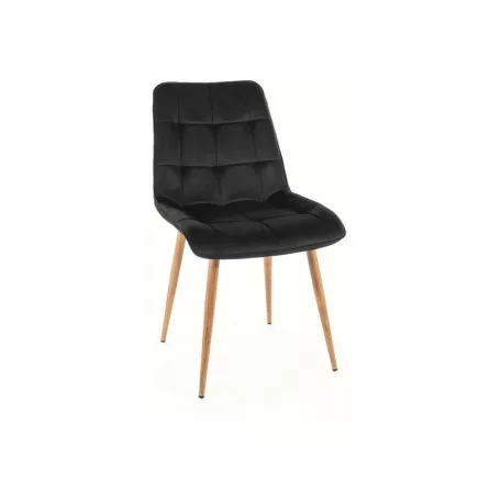 Chic D bársony szék, tölgy, fekete