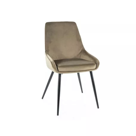 Cobe bársony szék, fekete, olíva