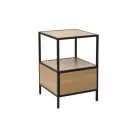 Geo S éjjeliszekrény, 40X40, fekete, tölgy