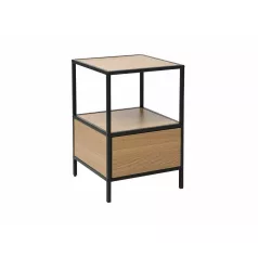 Geo S éjjeliszekrény, 40X40, fekete, tölgy