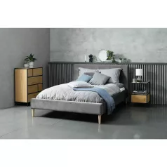 Geo S éjjeliszekrény, 40X40, fekete, tölgy