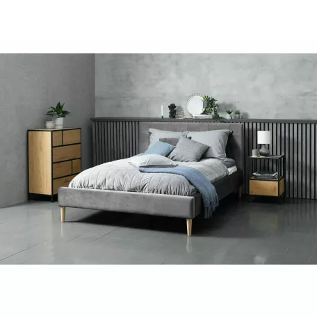 Geo S éjjeliszekrény, 40X40, fekete, tölgy