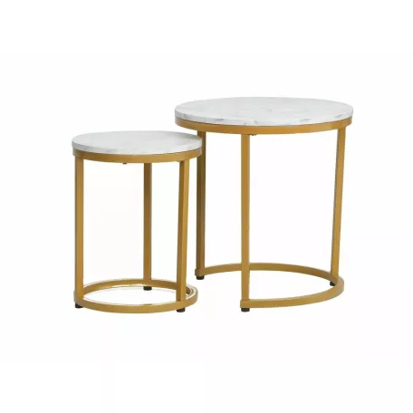 Hola dohányzóasztal szett, aranysárga, fehér