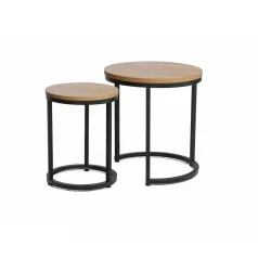 Hola dohányzóasztal szett, fekete, tölgy