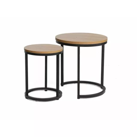 Hola dohányzóasztal szett, fekete, tölgy