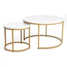Dion dohányzóasztal szett, aranysárga, fehér