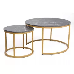 Dion dohányzóasztal szett, aranysárga, fekete