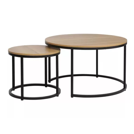 Dion dohányzóasztal szett, fekete, tölgy