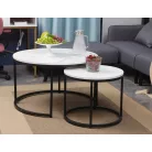 Dion dohányzóasztal szett, 80X80, fekete, fehér