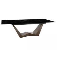 Bonucci kerámia asztal, 200X98, dió, fekete