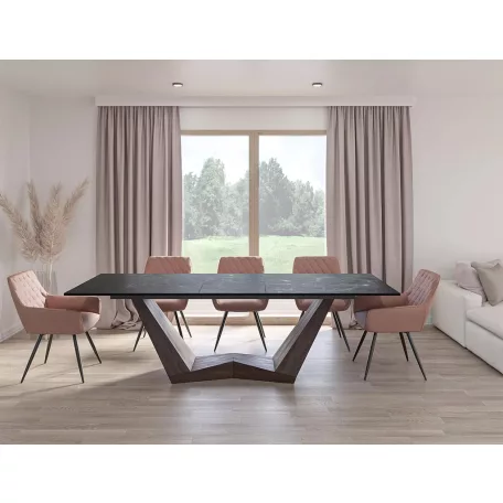 Bonucci kerámia asztal, 200X98, dió, fekete