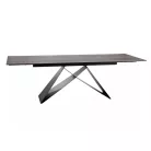 Westin kerámia Legno asztal, 160X90, fekete, barna fa hatású