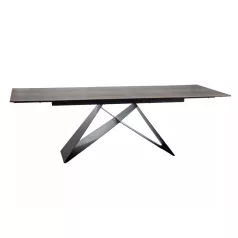   Westin kerámia Legno asztal, 160X90, fekete, barna fa hatású