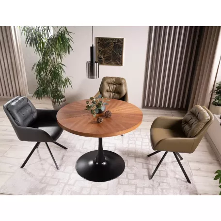 Amadeo asztal, fekete, dió