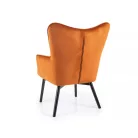 Carmen bársony fotel, fekete, fahéj