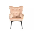 Carmen bársony fotel, fekete, bézs